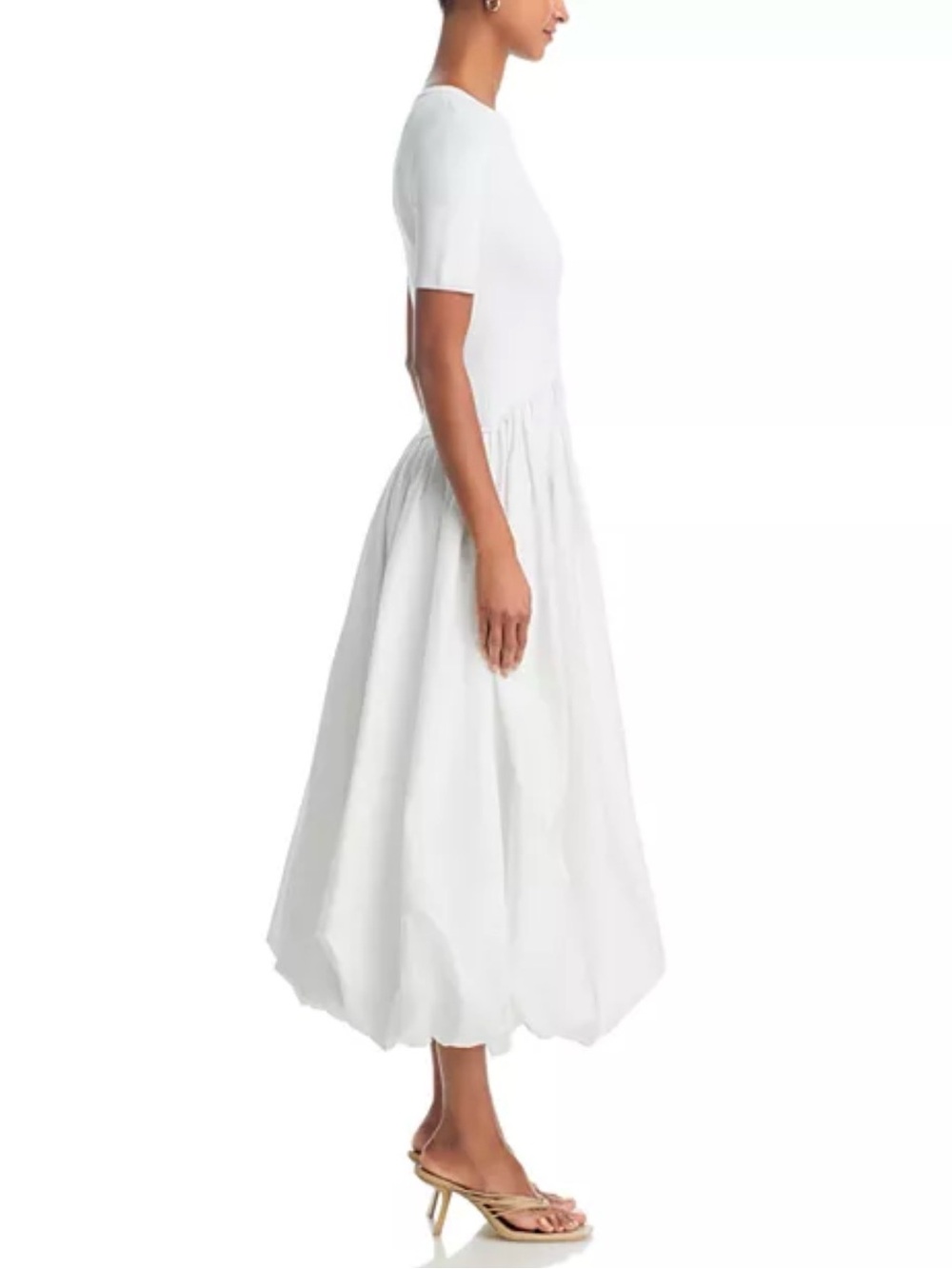 NWT Moon River Bubble Skirt Midi Dress in White Medium - Picture 8 of 15